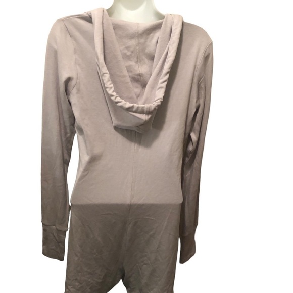Fabletics Kennedy Sporty Hooded Romper Sz L V~Neck Soft Heather Gray Thumb Holes - Picture 6 of 8